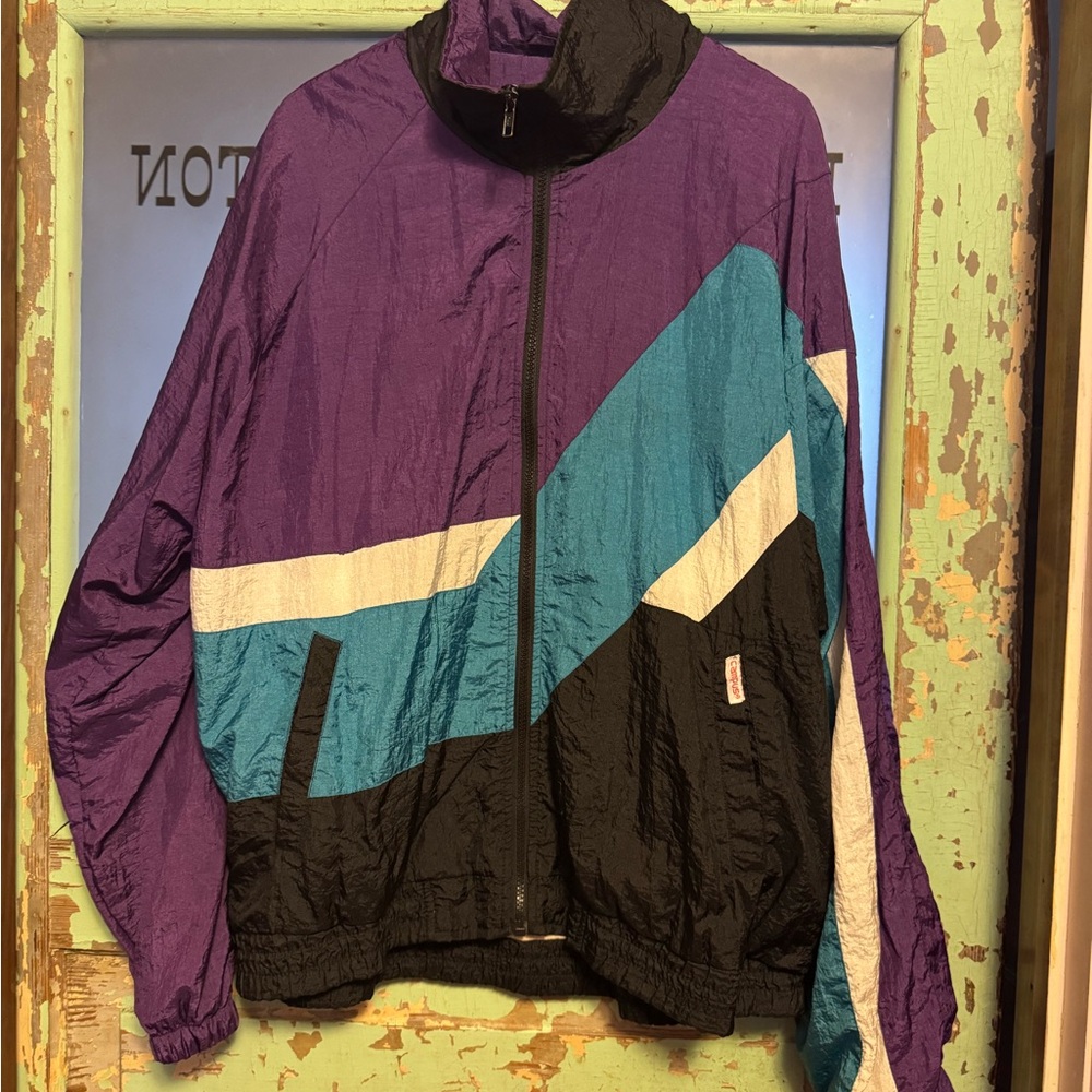 Vintage 1980’s Esprit Purple and Blue Windbreaker Jacket